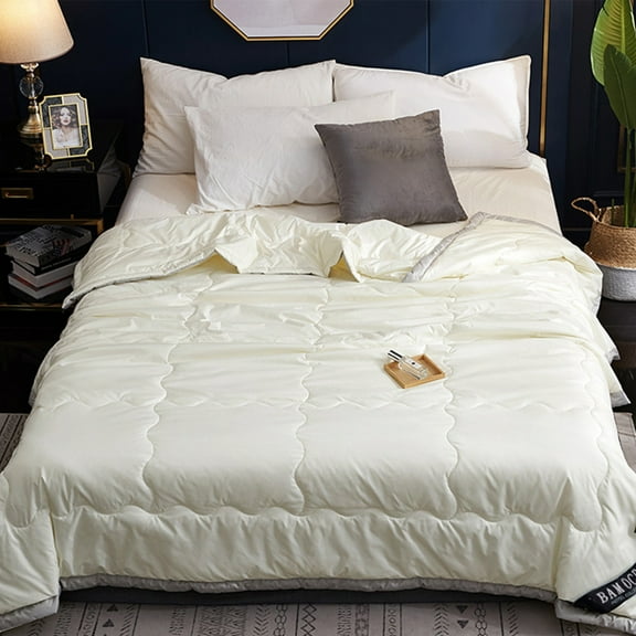 FASIAOU A Washable Silk Summer Quilt For Naked Sleep - Solid Color AirConditioner Blanket Suitable For Single Or Double Use Easily Washable For A Cool And Comfo/ bedding