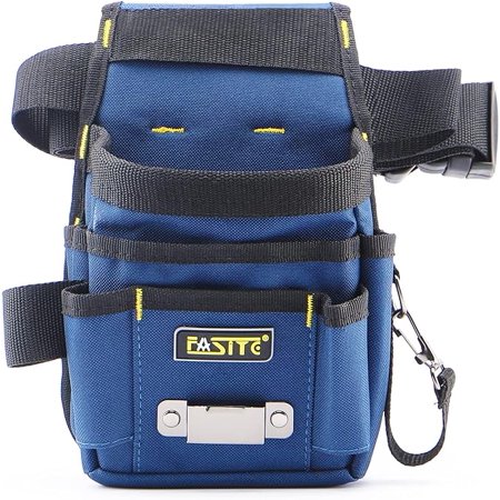FASITE Tool Pouch Belt, 8-POCKET Professional Small Electrical Maintenance Work Pouch Bag, Technician's Tool Holder Work Organizer with Adjustable Nylon Belt