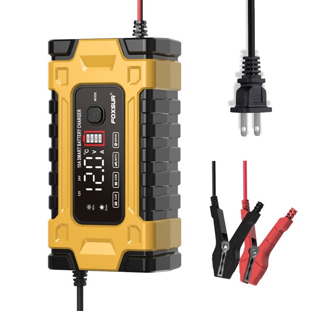 FASLMH Battery Charger 10A 24V5A Smart Automatic Car Battery Charger