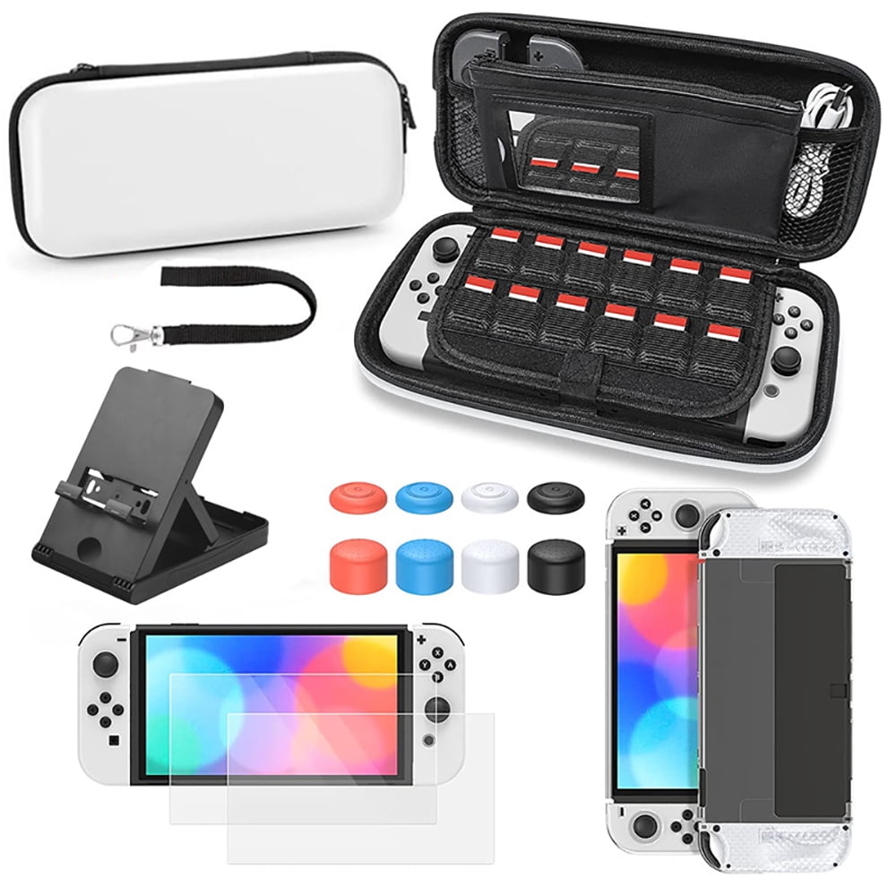 Newest Nintendo Switch (OLED Model) White Joy Con 64GB Console Bundle w/  AIEC Accessory 