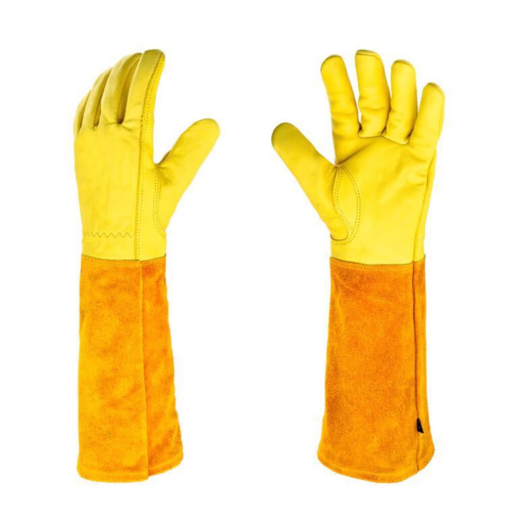 WZQH Leather Work Gloves for Men or Women. Small Glove for Gardening,  Tig/Mig Welding, Construction, Chainsaw, Farm, Ranch, etc. Cowhide, Cotton
