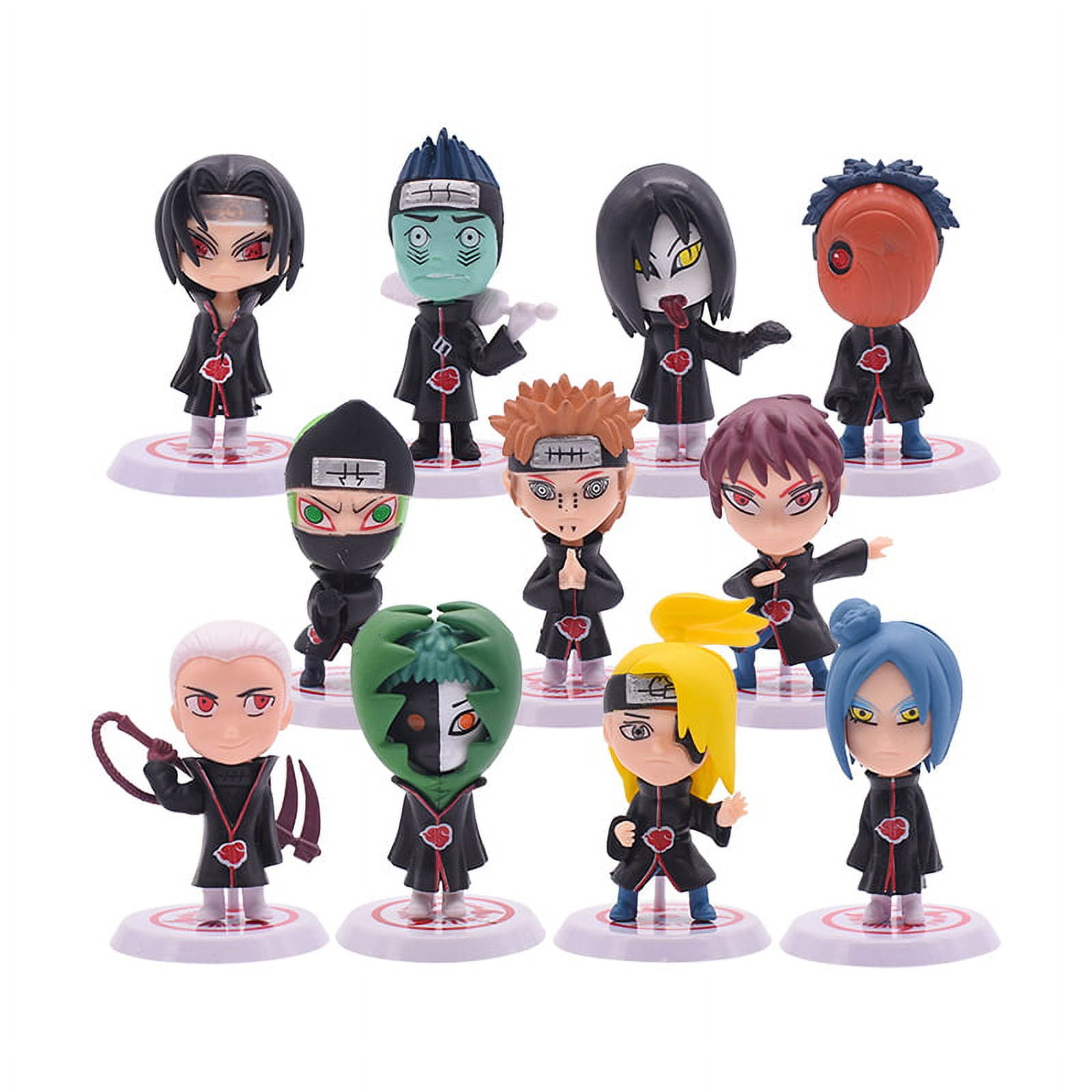 Kit 6 Boneco Naruto Sakura Sasuke Itachi Kakashi Obito