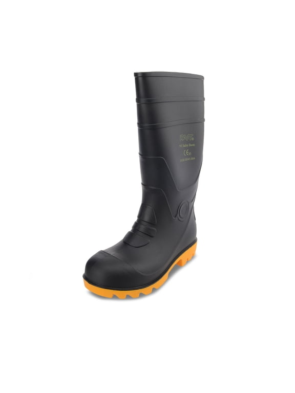 FAST 14" Men Black Steel Toe Midsole Safety Boot Work Fishing Flood Farm Size 5-13
