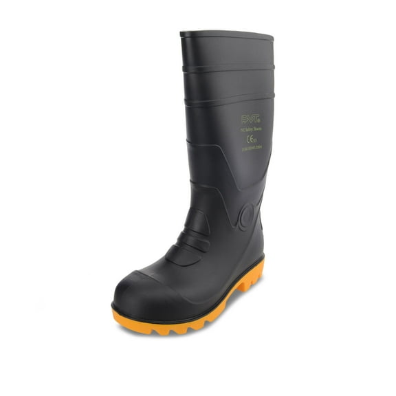 FAST 15" Men Black Steel Toe Midsole Safety Boot Work Fishing Flood Farm Size 5-13