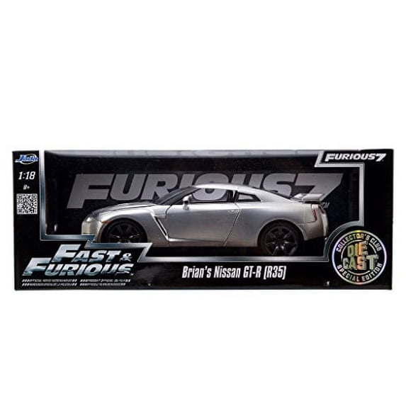 FAST AND FURIOUS 7 BRIAN'S 2009 NISSAN SKYLINE GTR R35 1:18 SILVER