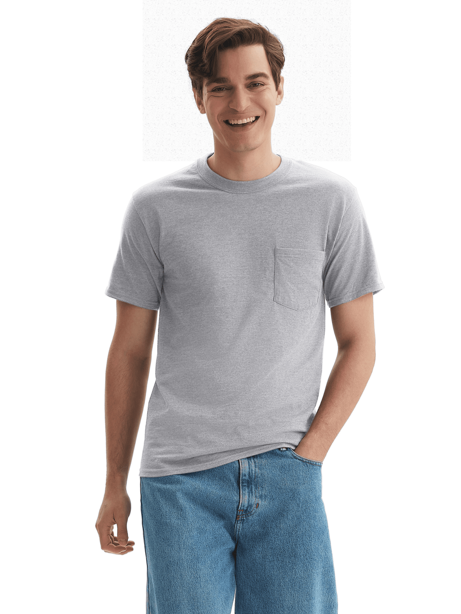 Hanes Men's Beefy-T Unisex Pocket T-Shirt, Sizes S-3XL