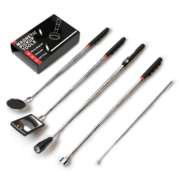 FASTBIRD Telescoping Magnetic Pickup Tool Set , Extendable Flashlight with 360 Mirror, Christmas Stocking Stuffers for Men Adults