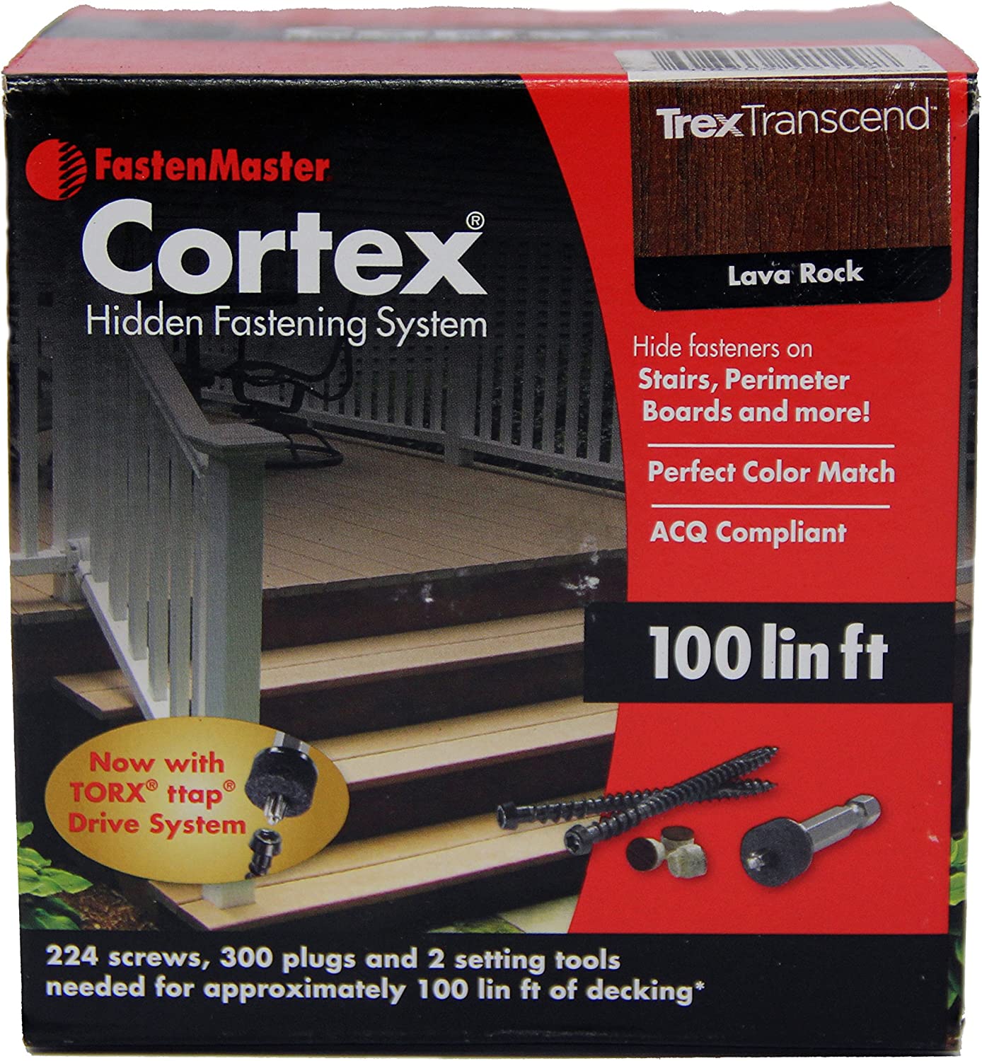 FASTENMASTER Cortex Hidden Fasteners Trex Transcend Lava Rock 100