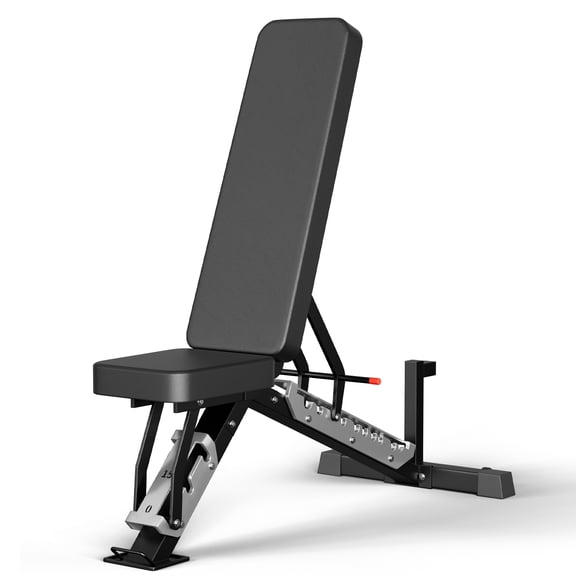 FASTES Adjustable Weight Bench, Heavy-duty Weight Bench Press for Home Gym 9 Positions Foldable Workout Bench Press Full Body Strength Training 1500lbs, Black