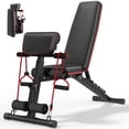 thumbnail image 1 of FASTES 8 Positions Adjustable Weight Bench with Leg Extension & Preacher Curl, Foldable Workout Bench Weight Bench Press for Full Body Strength Training 1000 lbs Capacity, 1 of 9