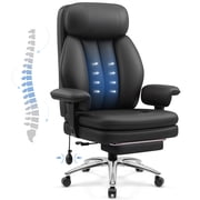 FASTES Office Chair, 500lbs Big and Tall Office Desk Chair Heavy Duty Ergonomic Leather Chairs with Lumbar Support High Back Computer Chair with Footrest, Black