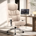 thumbnail image 1 of FASTES Office Chair, Big and Tall Desk Chairs with Footrest 400lbs Leather Gaming Chair Ergonomic Executive High-Back Reclining Computer Chair Swivel Wheels and Padded Lumbar Support, White, 1 of 8