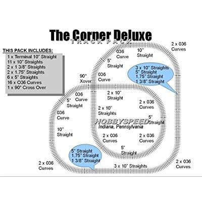 FASTRACK DELUXE CORNER TRACK LAYOUT 7 X 7 /O Gauge/ by Fastrack