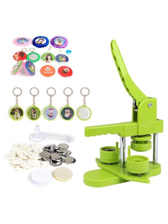 Button Maker Machine,1.5 Inch Badge Maker 37mm Pins Punch Press Machine with 405pcs Button Parts & Circle Cutter