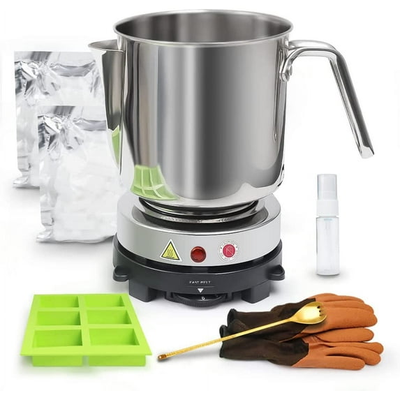 FASTTOBUY Soap Making Kit with Electric Melting Pot and 1.1 lb Glycerin Soap Base,Perfect for Beginners & Soap Lovers
