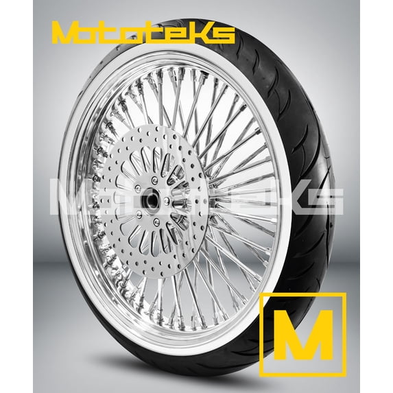 FAT SPOKE WHEEL 21X3.5 52 DNA HARLEY SOFTAIL MODEL STAINLESS STEEL USA ...