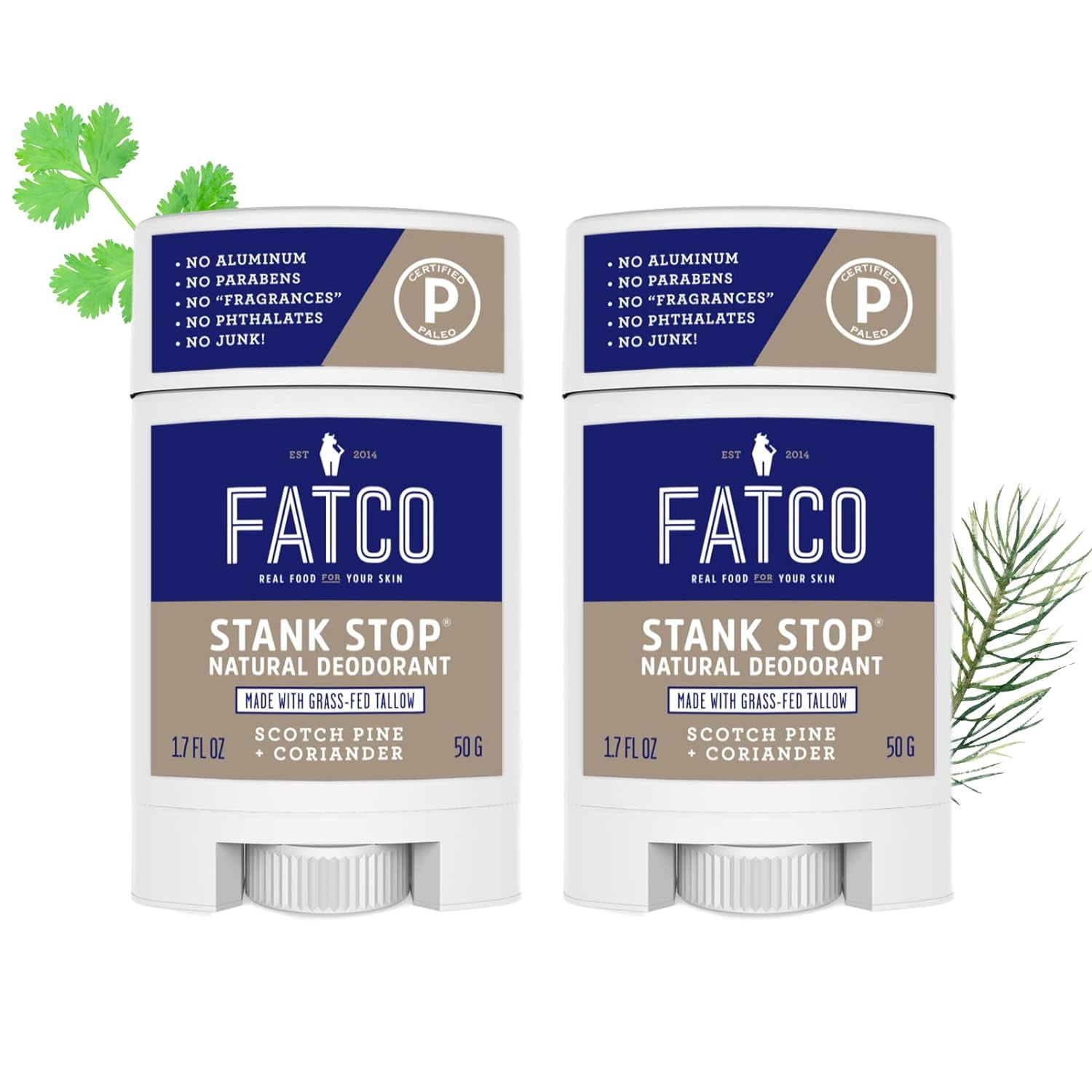 FATCO Stank Stop All Natural Deodorant with Tallow and Organic Coconut