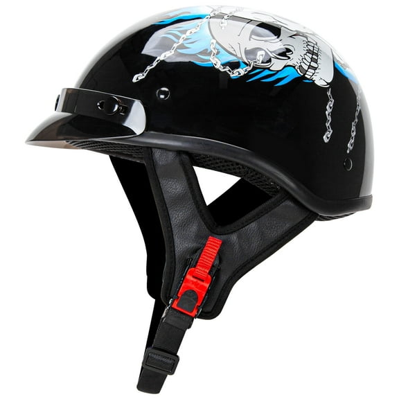 FATFOX Cruiser Scooter Motorcycle Half Face Helmet, DOT Approved for Scooter ATV UTV Chopper，Small