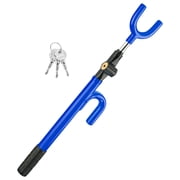 FATFOX Universal Adjustable Steering Wheel Lock - Anti-Theft Vehicle Security Device for Cars, Trucks, SUVs & Vans Blue