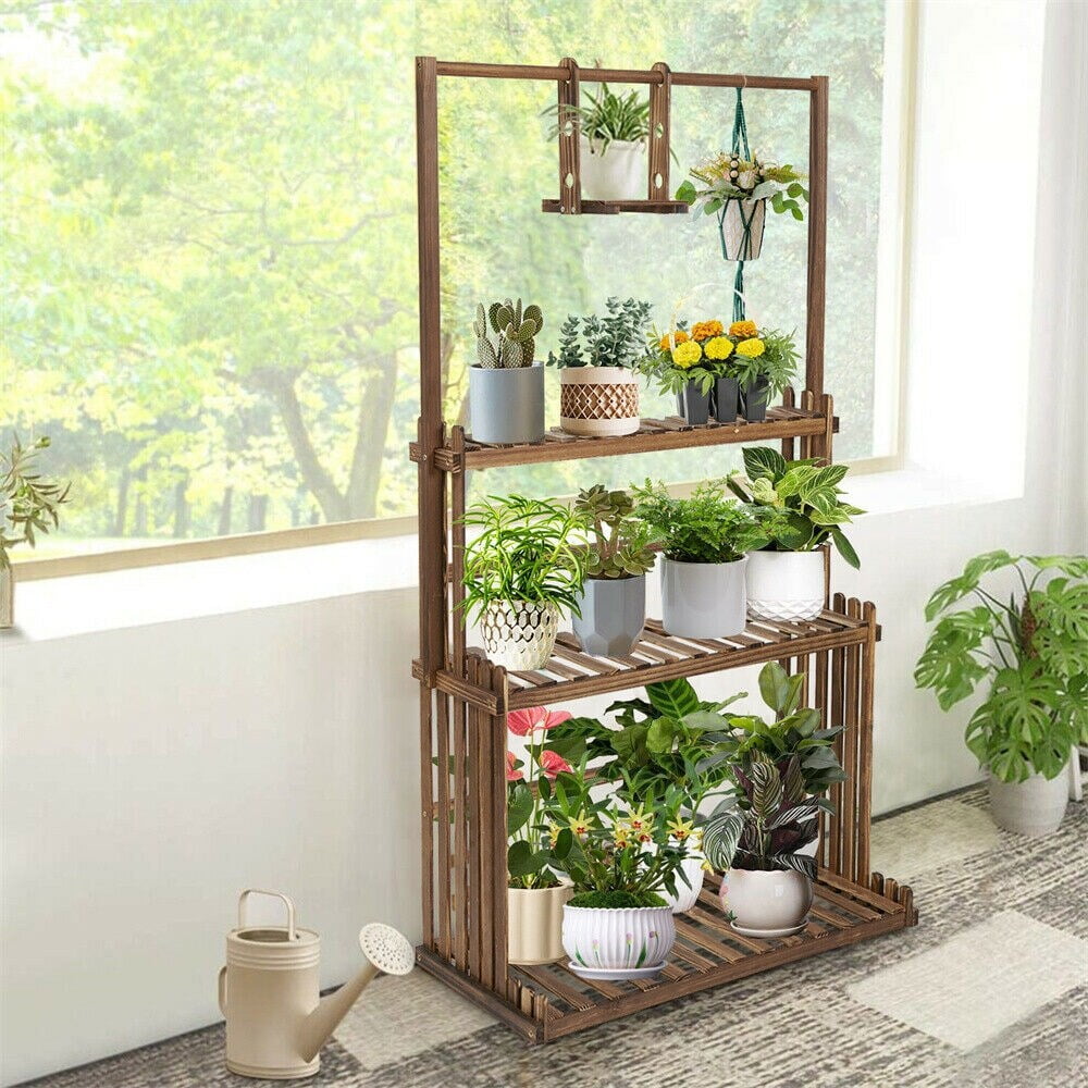 Wooden ladder plant hanger sale