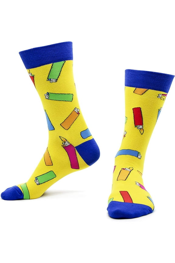 Crazy Fun Colorful Funny Socks For Men  Casual Mens Crazy Dress Crew Socks  Cool Novelty Socks For The Office Gifts For Guys  Quality Socks Best Value