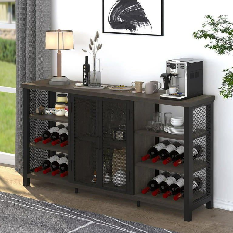 Coffee Wine Bar Cabinet On Wheels
