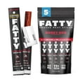 thumbnail image 1 of FATTY Meat Jerk Sticks, Grass-Fed Beef, High Protein Snack, Camping, Sports, Road Trip, Low Carb, Gluten Free, MSG Free, Nitrate Free, Honey BBQ Flavor, 2 Ounce (Pack of 5), 1 of 7