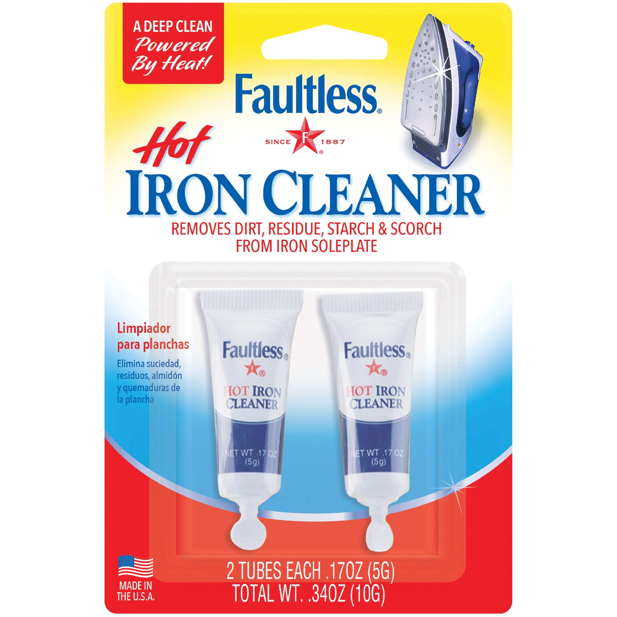 FAULTLESS Hot Iron Cleaner, NonToxic Steam Iron Cleaner, Removes