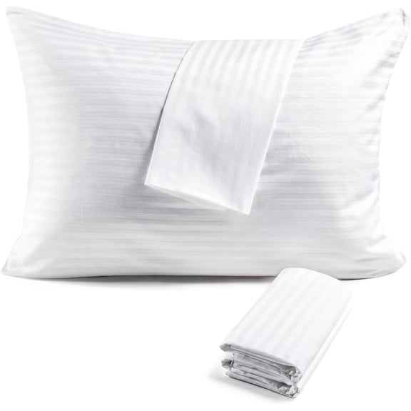 FAUNNA Zippered Cotton Pillowcase, Queen Size (4 Pack) - Hypoallergenic, Breathable