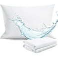 thumbnail image 1 of FAUNNA Zippered Waterproof Pillow Protectors, 2 Pack, Queen Size, Soft Comfortable Sateen 100% Long-Staple Cotton, Quiet and Breathable Pillowcase, 1 of 7