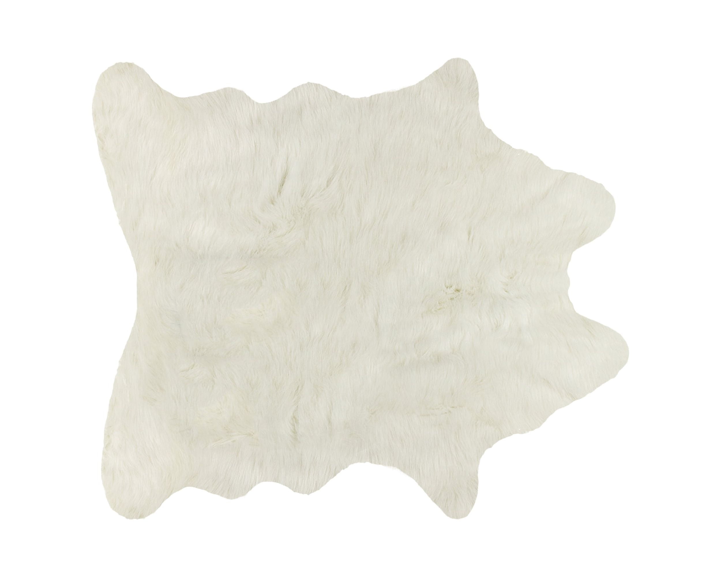 Faux Cowhide Area Rug 4' x 5' Off White