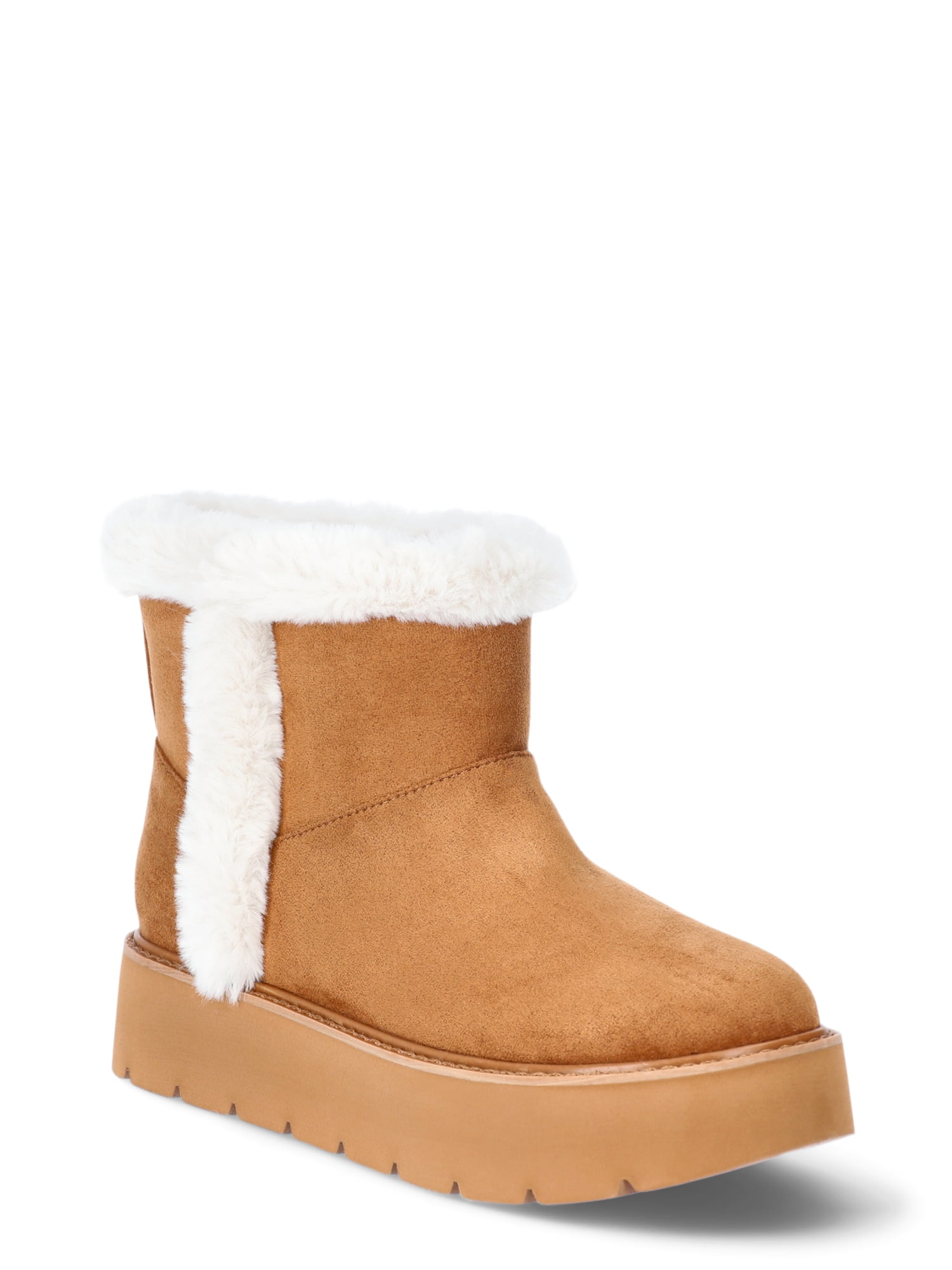 Time and Tru Women's Platform Mini Cozy Boots