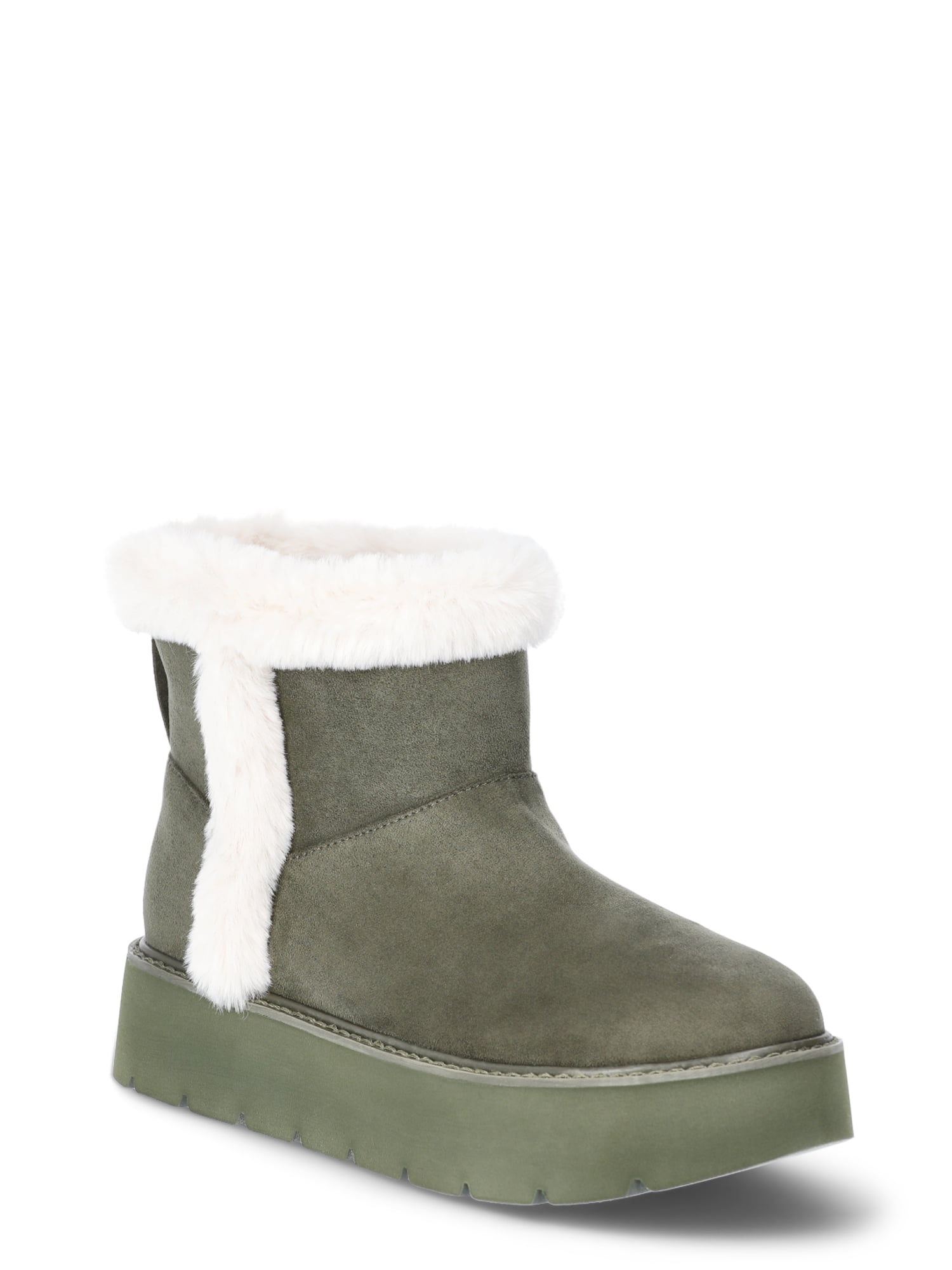 Time and Tru Women's Platform Mini Cozy Boots