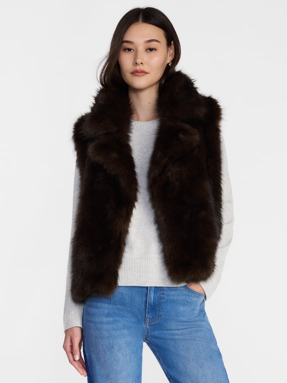 Women's Faux Fur Vest, Sizes S-3X