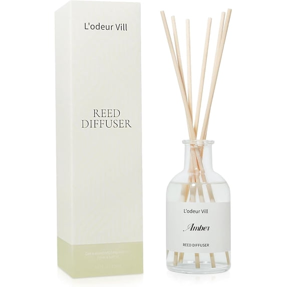 FAUX- Reed Diffuser, 5.07oz(150ml) Amber Reed Diffuser Set Bathroom ...