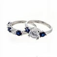 thumbnail image 1 of FAUX SAPPHIRE CUBIC ZIRCONIA THREE STONE BRIDAL RING SET, 1 of 1