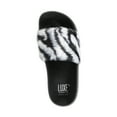 thumbnail image 1 of FAUX SHEEPSKIN FUR SLIDES - ZEBRA W/BLACK SOLE SIZE 7/8, 1 of 4
