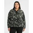 thumbnail image 1 of Terra & Sky Women's Plus Size Faux Shearling Quarter Snap Pullover, Sizes 0X-4X, 1 of 5