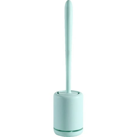FAV Toilet Bowl Brush and Caddy, Flexible Rubber Toilet Scrubber w/ Ventilation Slot Base, Green