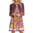 thumbnail image 1 of FAVIPT 2024 Christmas Dress Glitter Christmas Trees Dresses for Women Elegant Plus Size Casual T Shirt Dresses Fall Loose Flowy Swing Tunic Dress, 1 of 4
