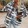 thumbnail image 1 of FAVIPT 2024 Plaid Flannel Shacket Shirts for Women Plaid Jackets Long Sleeve Button Down Shackets with Chest Pocketed Coats, 1 of 9