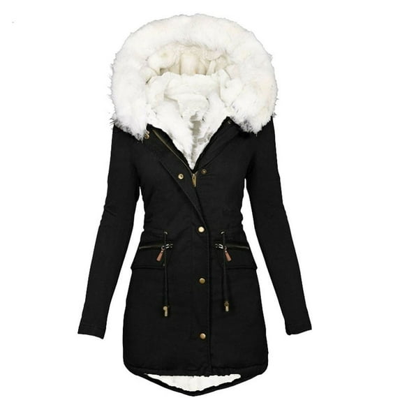FAVIPT 2024 Plus Size Parka Coats for Women,Women's Heavyweight Hooded Parka Coats Long Sleeve Windproof Comfortable Warm Winter Down Coats