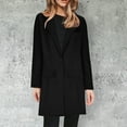 thumbnail image 1 of FAVIPT 2024 Wool Trench Coats for Women Winter Fall Fashion Notch Collar Pea Coats Solid Color Mid Length Plus Size Long Jackets Casual Walker Coat, 1 of 6