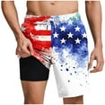 thumbnail image 1 of FAVIPT 4th of July Men Shorts American Flag Print Swim Trunks with Compression Liner Quick Dry Lightweight Shorts Casual Summer 2025 Vacation Beach Shorts Blue,L, 1 of 6