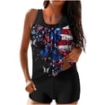 thumbnail image 1 of FAVIPT 4th of July Swimsuits for Women High Waisted Tummy Control 2 Piece with Boyshorts Bathing Suits Star Stripes American Flag Print Blouson Swimwear 2025 Red,M, 1 of 6