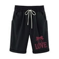 thumbnail image 1 of FAVIPT Bermuda Shorts Womens Cotton Linen Casual Loose Comfy Shorts Drawstring Pockets Elastic High Waist Shorts Summer Trendy Clothes Black,M, 1 of 3