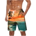 thumbnail image 1 of FAVIPT Big and Tall Vacation Shorts for Men Hawaiian Style Casual Summer Swim Trunks Drawstring Stretch Waist Board Shorts with Pockets 2025 Orange,XXXL, 1 of 5