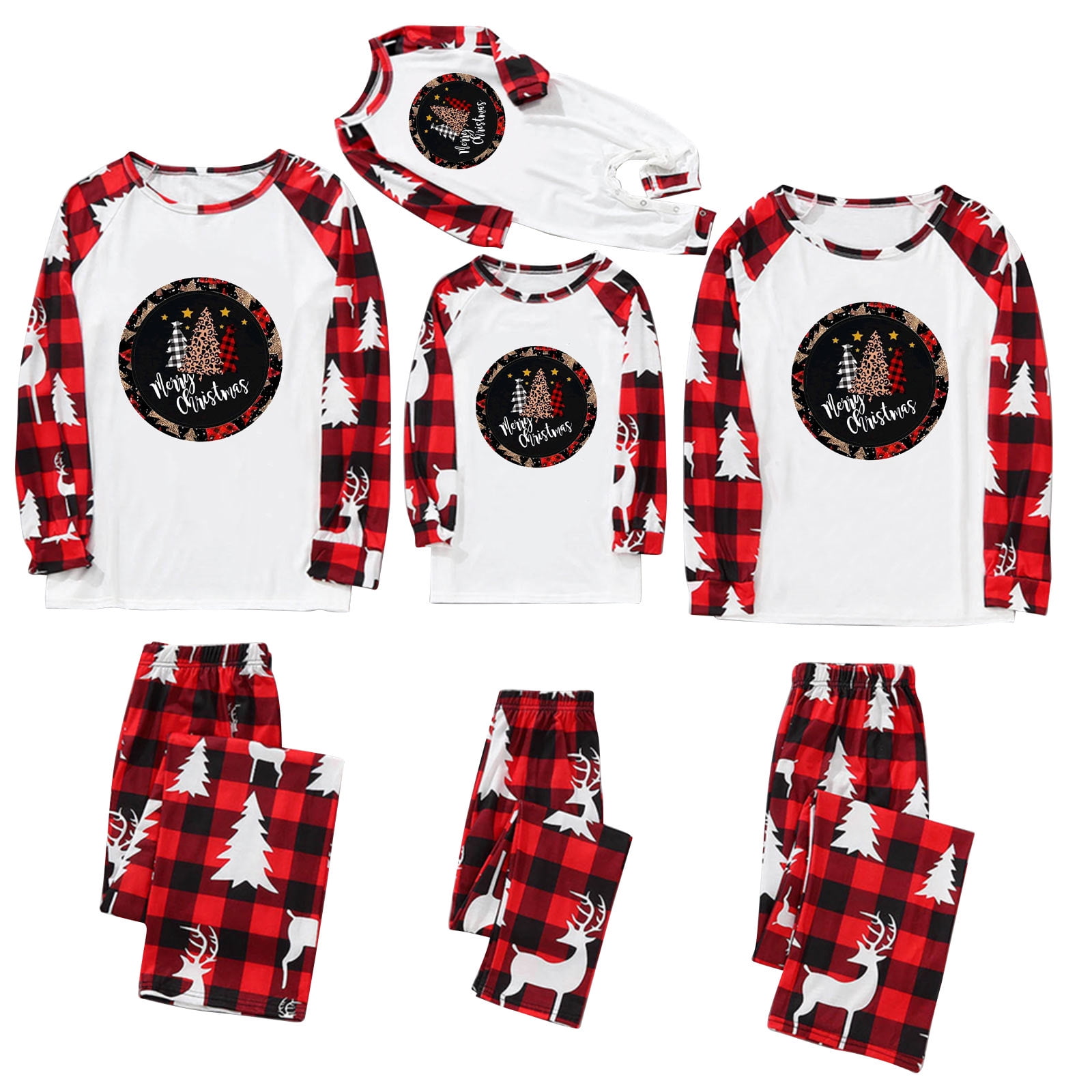 FAVIPT Black and Friday Deals 2023 Pajama Matching Christmas Pjs Xmas
