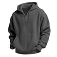 thumbnail image 1 of FAVIPT Boys Quarter Zip Hoodies Waffle Knit Hooded Sweatshirts with Kangaroo Pocket Casual Solid Color Hoodie Pullover Tops Dark Gray,7 Years, 1 of 6