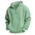 thumbnail image 1 of FAVIPT Boys Quarter Zip Hoodies Waffle Knit Preppy Trendy Hooded Sweatshirts Solid Color Casual Pullover Tops with Pocket Green,7 Years, 1 of 6